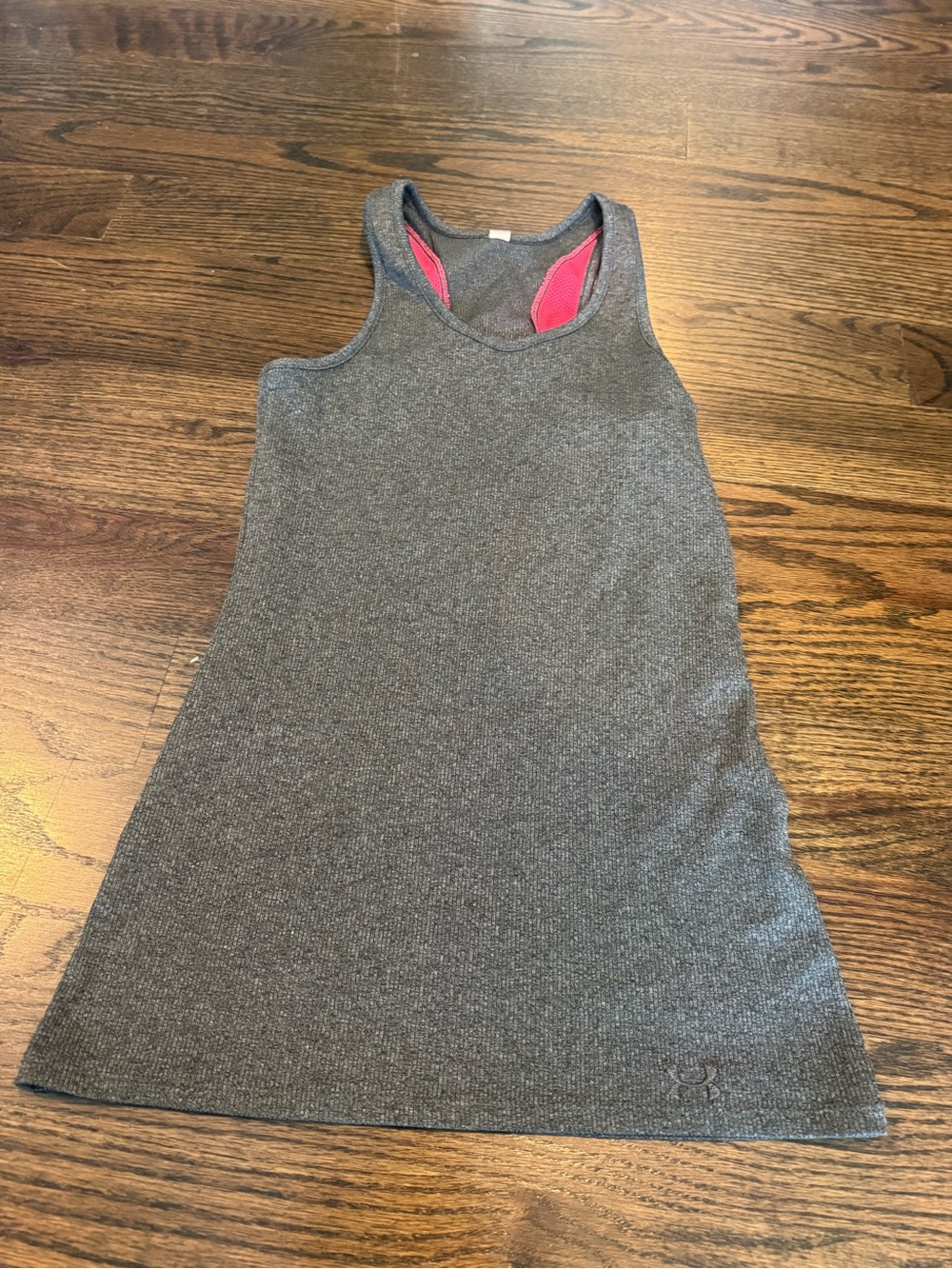 Under Armour Dark Gray Tank with Pink Racerback Detail